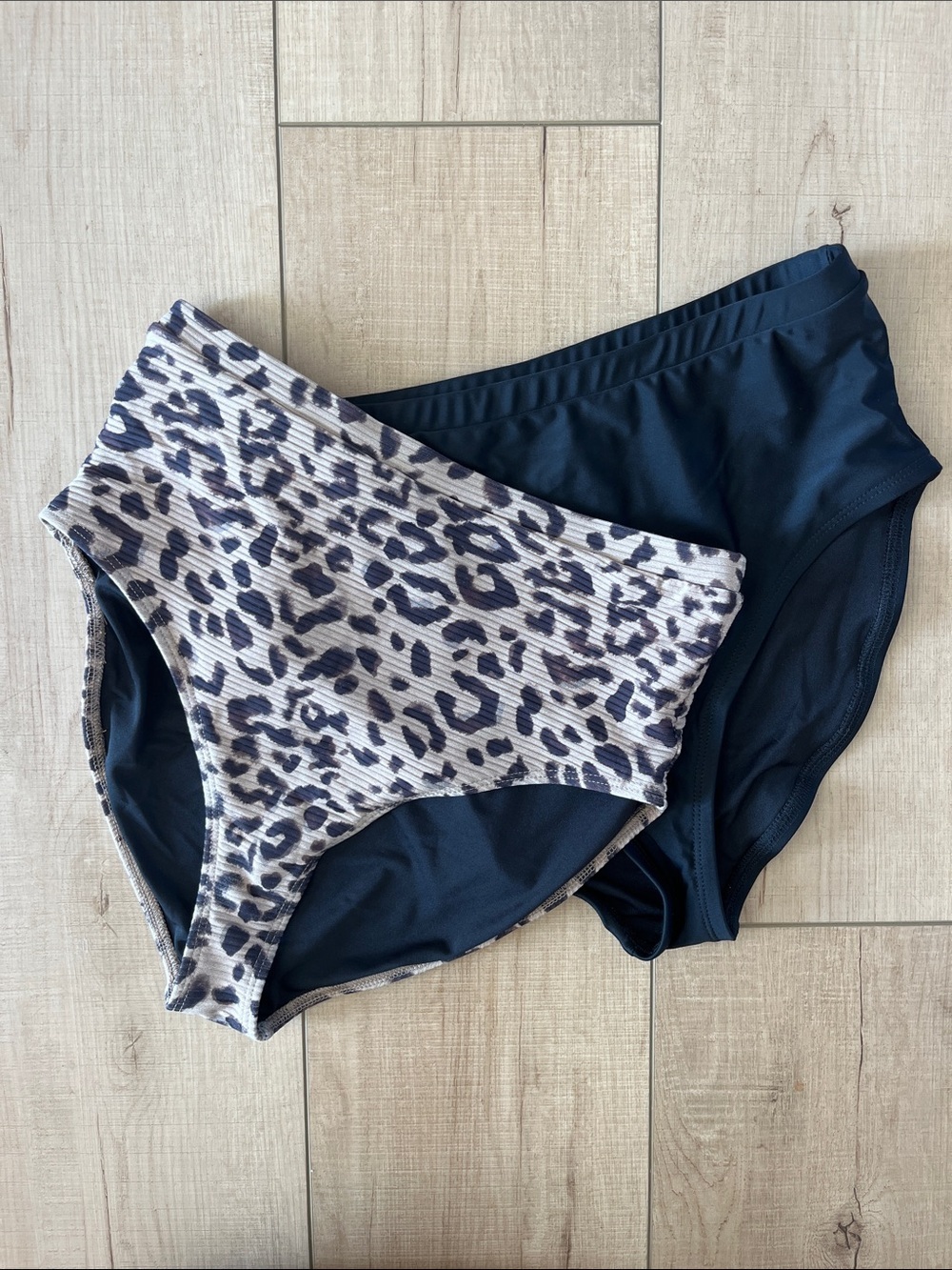 Pink Desert High-Waist Leopard & Black Bikini Bottoms - Women's Swim